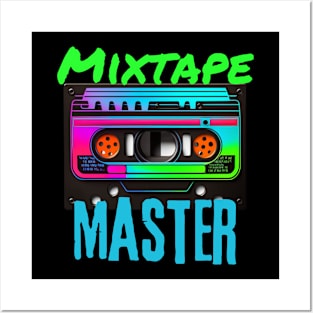 Mixtape Master 80s Retro Neon Cassette Tape Posters and Art